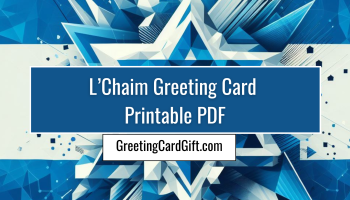L'Chaim Greeting Card Printable PDF