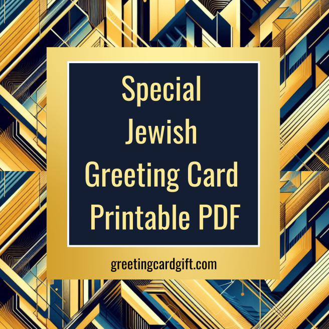 Special Jewish Greeting Card Printable PDF