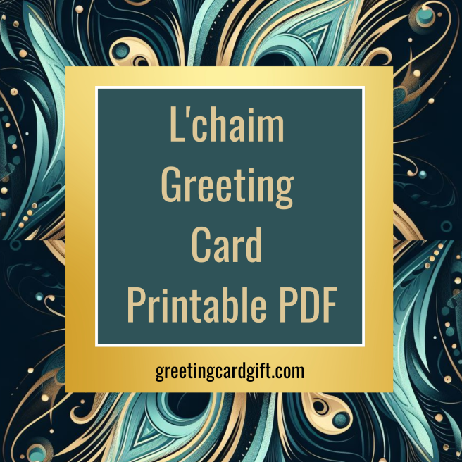 L'chaim Greeting Card Printable PDF