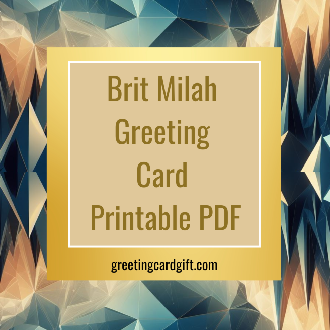 Brit Milah Greeting Card Printable PDF