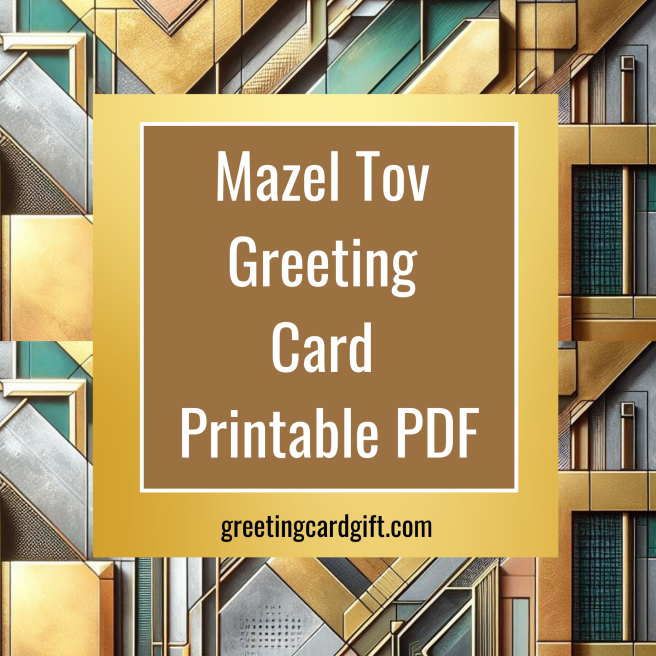 Mazel Tov Greeting Card Printable PDF