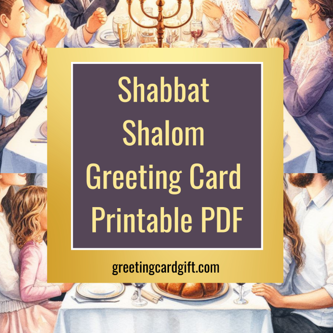 Shabbat Shalom Greeting Card Printable PDF