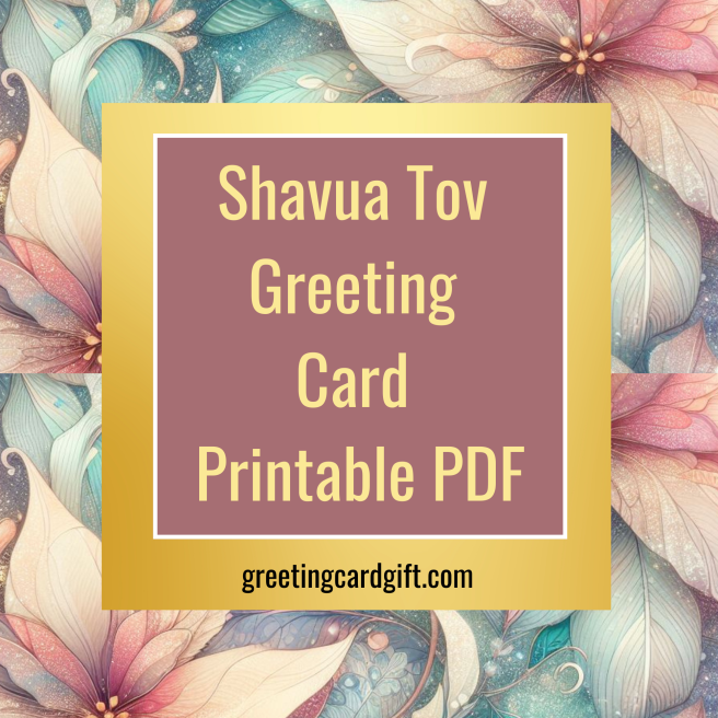 Shavua Tov Greeting Card Printable PDF