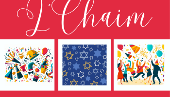 L'Chaim Greeting Card - Square Red White Jewish Party